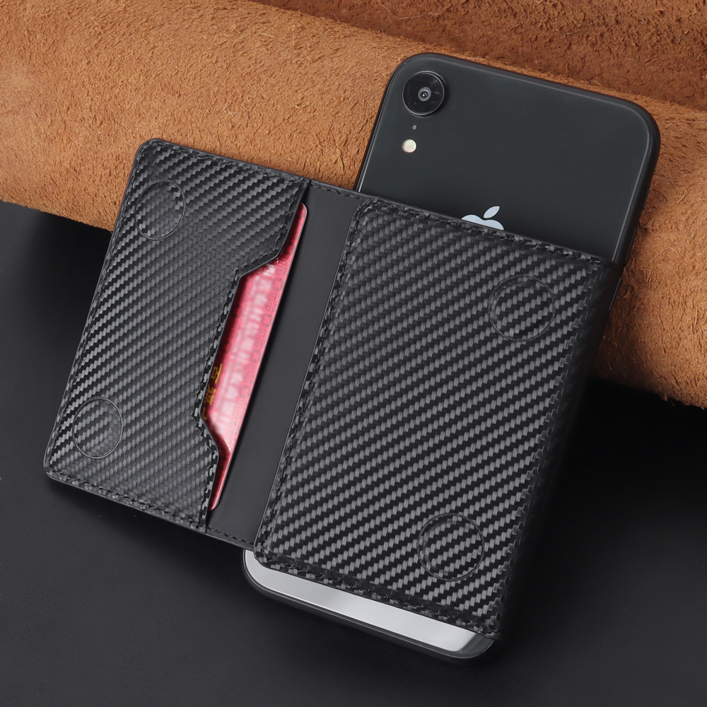 Custom Carbon Fiber MagSafe Wallet with Built-In Apple Find My Tracker (9.8x7.1x1.0cm)
