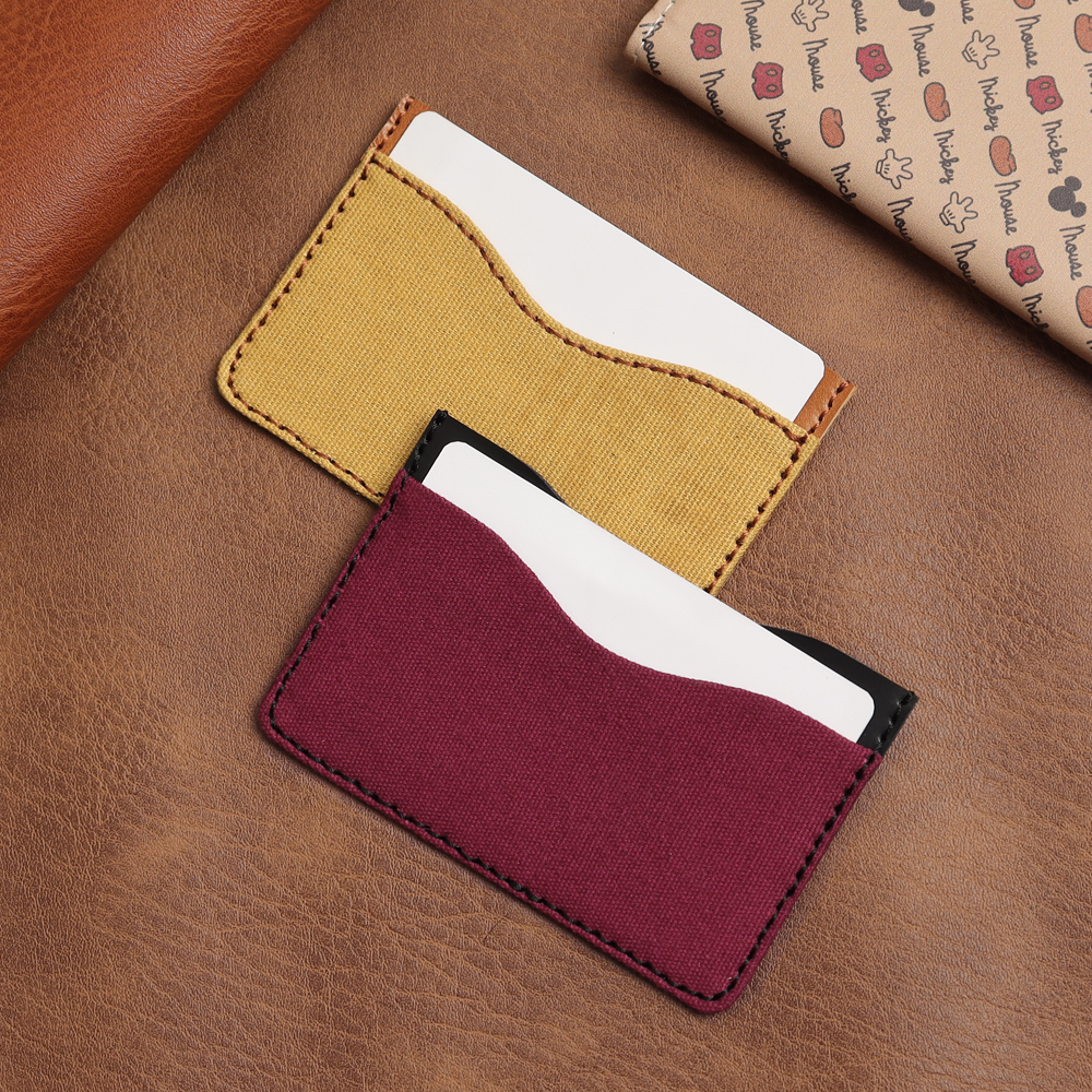 Custom Minimalist Leather Canvas Slim Card Holder Wallet OEM Wholesale
