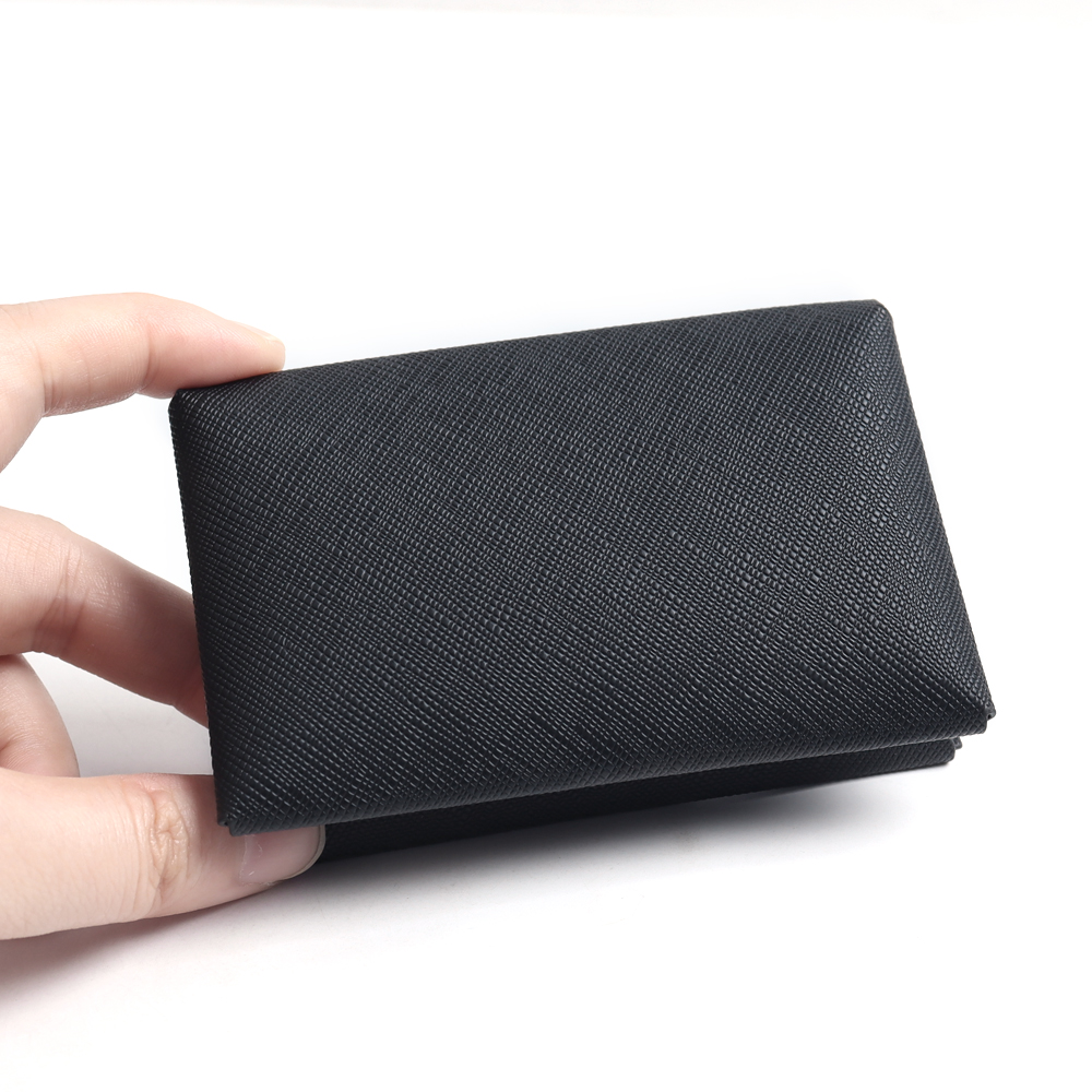 Custom Genuine Leather Envelope Card Holder - Dual Pocket Business Card Case for Wholesale