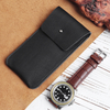 Handmade Genuine Leather Single Watch Travel Pouch with Metal Button Closure