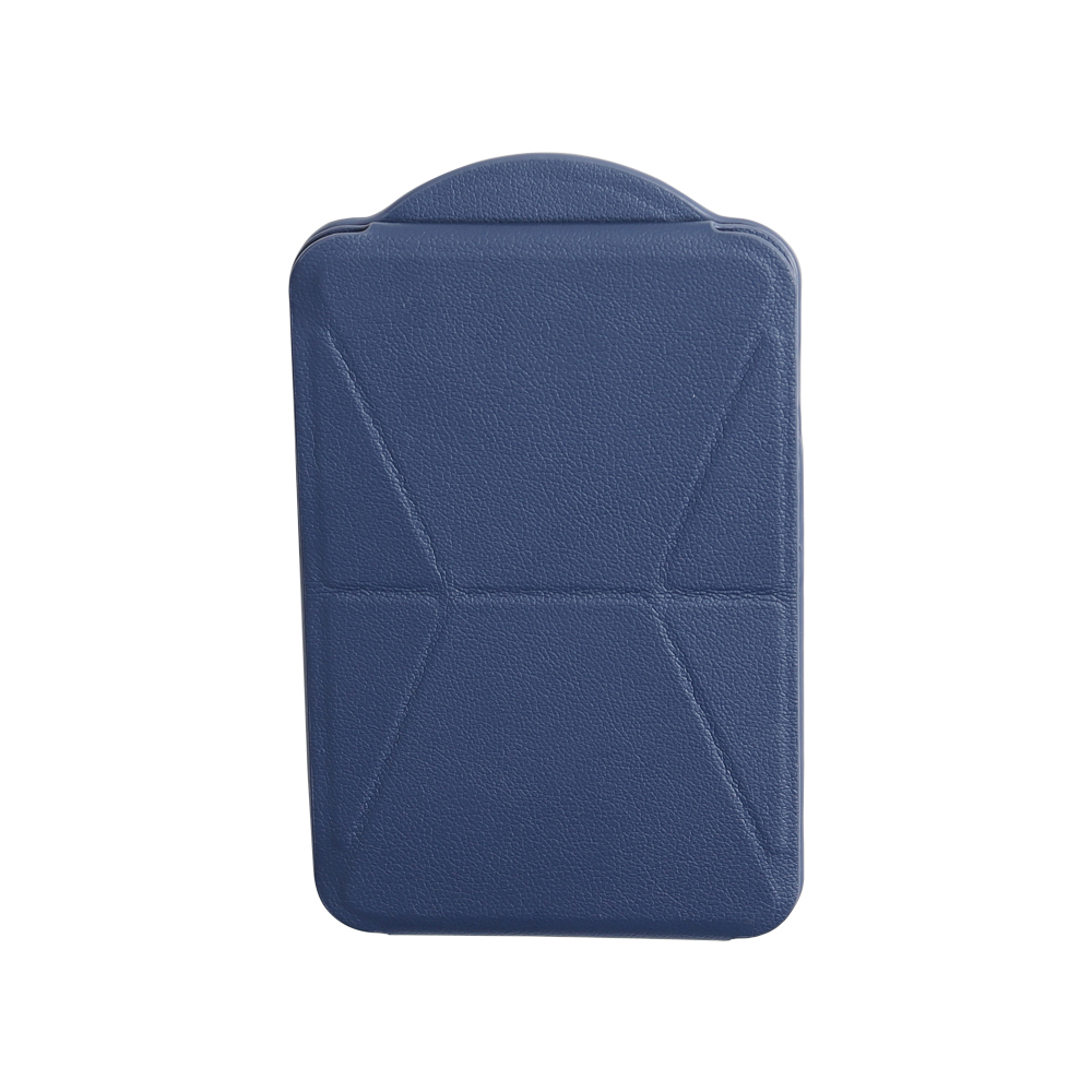Custom Blue Nappa Leather MagSafe Magnetic Card Holder Wallet with Folding Phone Stand