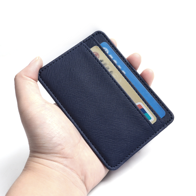 Saffiano Leather Slim Card Holder Wallet for Custom OEM Manufacturing
