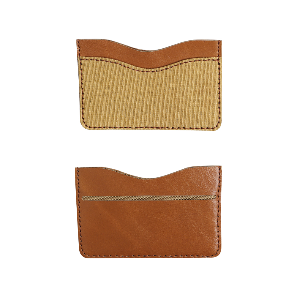 Custom Minimalist Leather Canvas Slim Card Holder Wallet OEM Wholesale