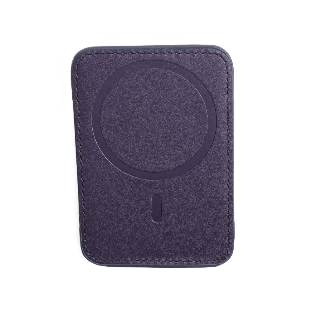 Custom MagSafe Leather Wallet Stand with AirTag Slot & Elastic Card Holder (9.7x6.7cm)