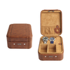 Custom Lockable Leather 2 Watch Travel Case with Combination Lock