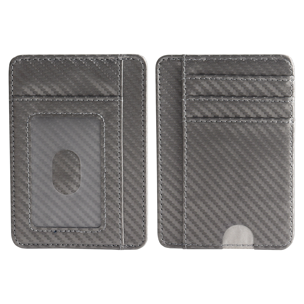 Custom Leather Slim ID Card Holder Wallet with Quick Push Slot OEM