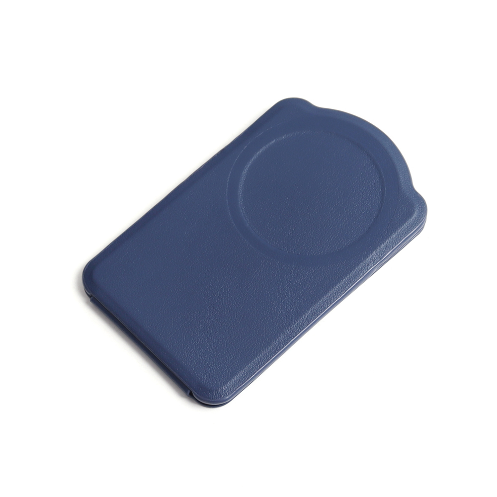 Custom Blue Nappa Leather MagSafe Magnetic Card Holder Wallet with Folding Phone Stand