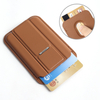Custom MagSafe Leather Card Wallet with Metal Hinge Flip Stand & Easy Slide Cutout for iPhone 12-18 (9.5x6.5cm)