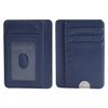 Custom Leather Slim ID Card Holder Wallet with Quick Push Slot OEM