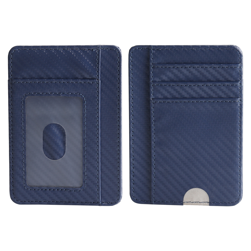Custom Leather Slim ID Card Holder Wallet with Quick Push Slot OEM