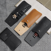 Handmade Genuine Leather Single Watch Travel Pouch with Metal Button Closure