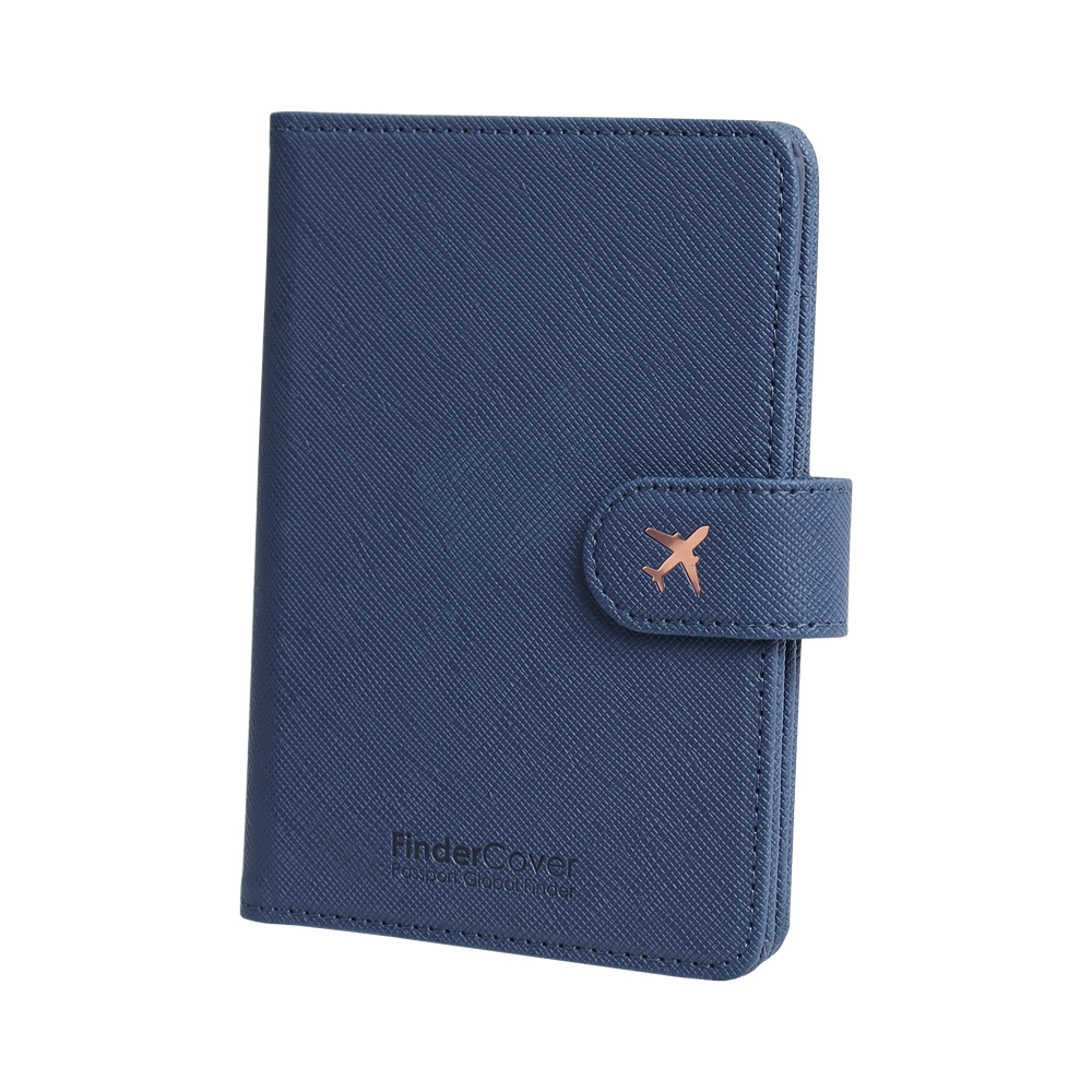 Saffiano Leather Smart Passport Holder Wallet with Snap Closure