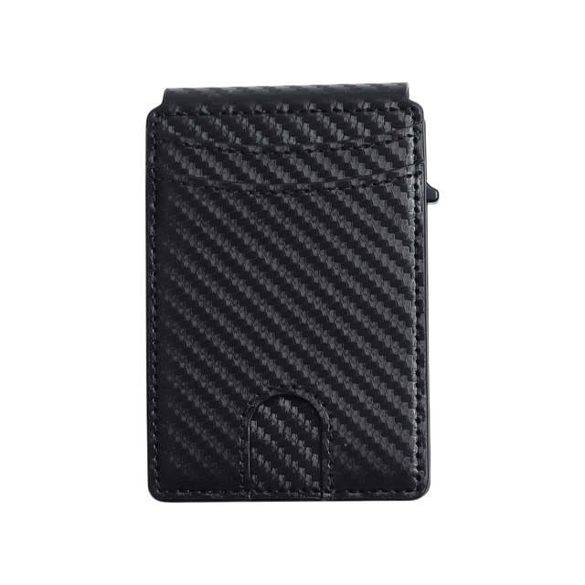 Custom Automatic Pop Up Aluminum Card Holder Leather Wallet OEM