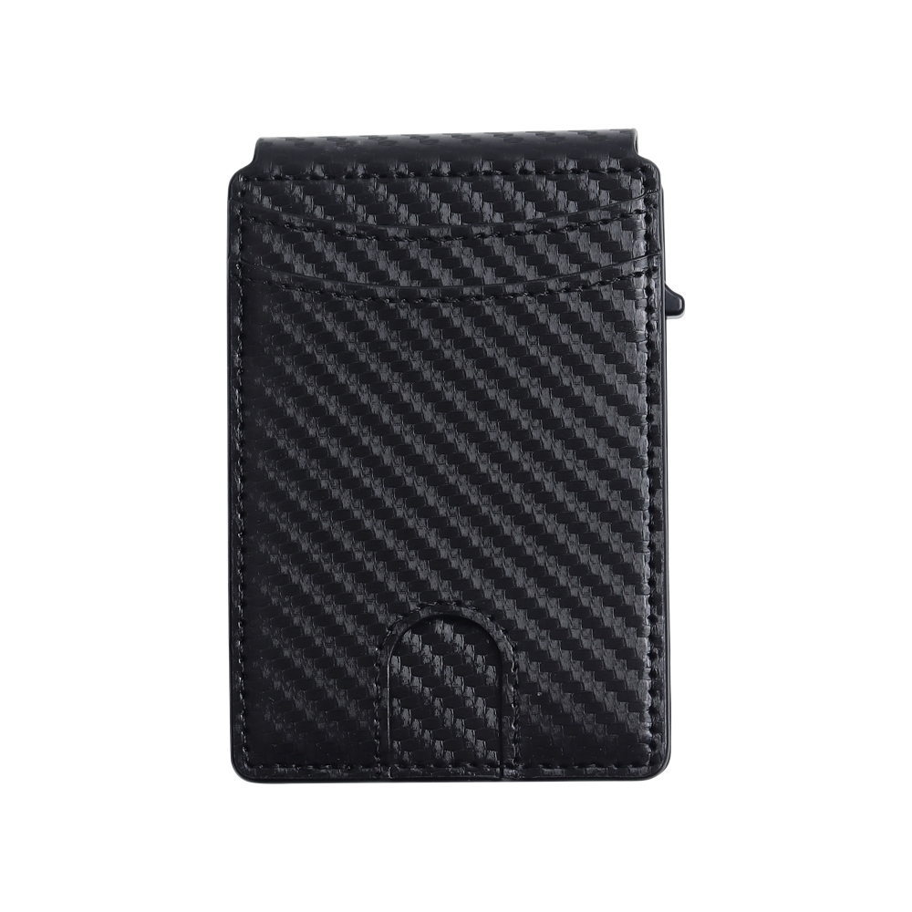 Custom Automatic Pop Up Aluminum Card Holder Leather Wallet OEM