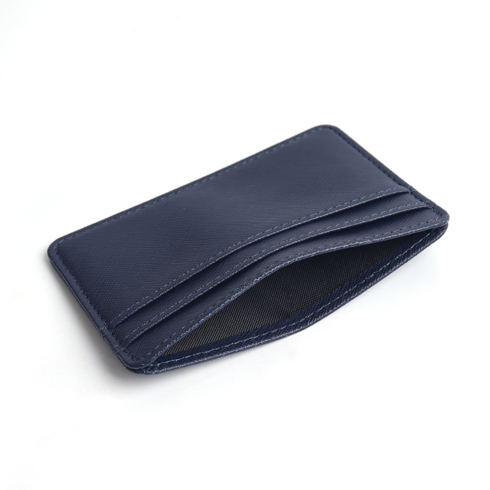 Saffiano Leather Slim Card Holder Wallet for Custom OEM Manufacturing