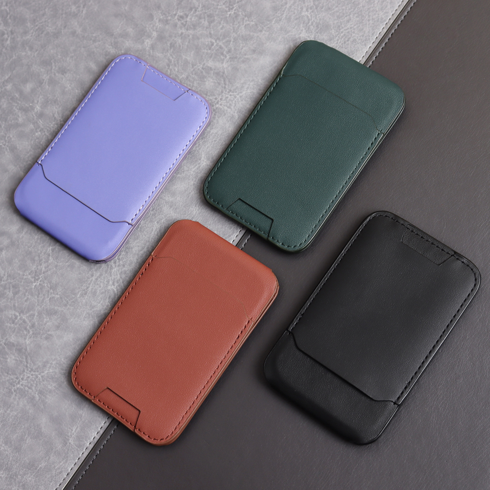 Foldable leather phone stand card holder for smartphone accessories