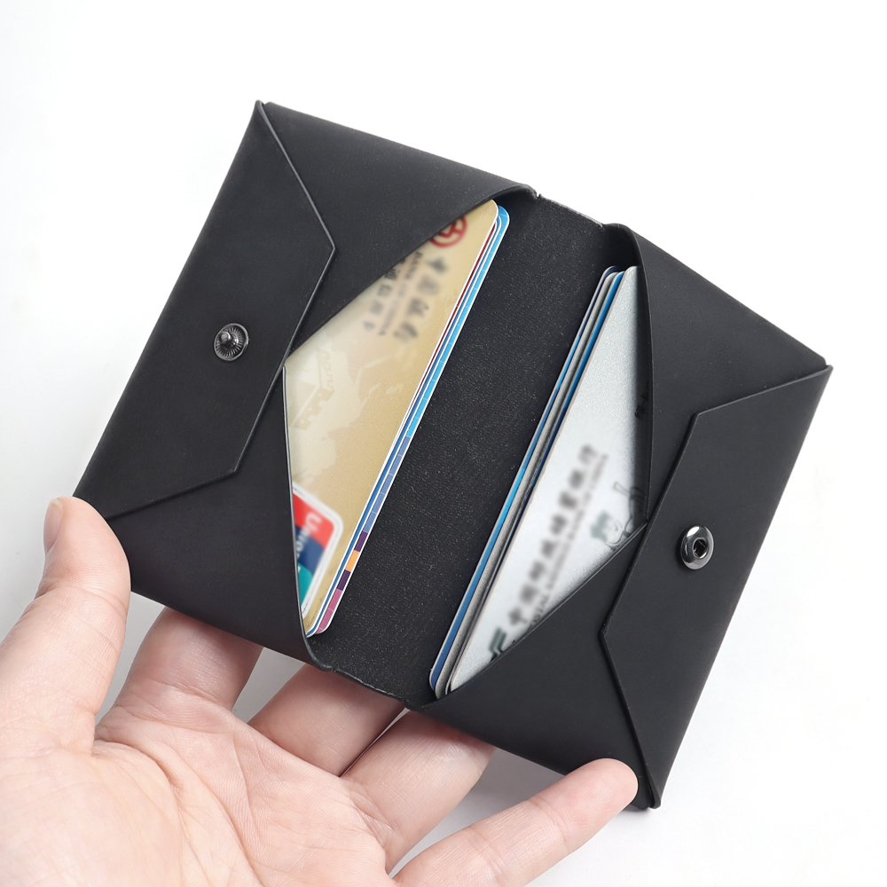 Custom Genuine Leather Envelope Card Holder - Dual Pocket Business Card Case for Wholesale